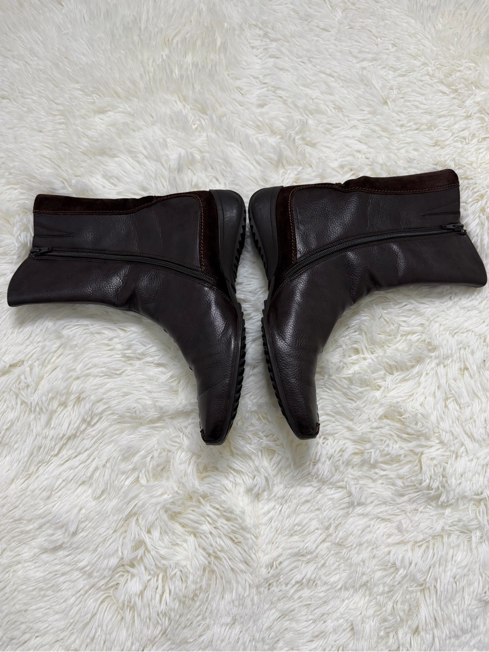 Paul Green Brown Leather Mid-Calf Boots | Square Toe & Side Zip | Size 6 Y2K - Picture 5 of 12